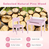 Children&#39;s table with chair Sensory placemat for children Pink
