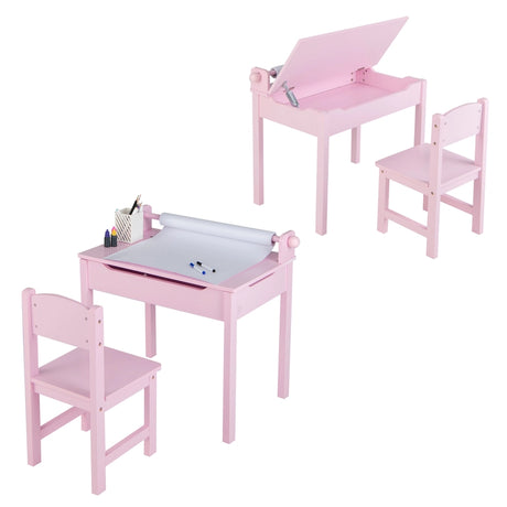 Children&#39;s table with chair Sensory placemat for children Pink