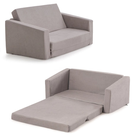 2-in-1 Toddler Fold out Couch with Washable Sofa Cover-L
