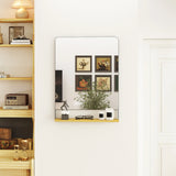 HOMCOM Wall Mirror with Wood Shelf - Black