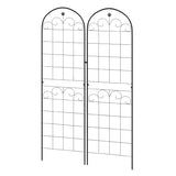 Outsunny Metal Trellis Set of 2, Garden Trellis for Climbing Plants Support Frames, Floral Design