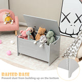 2-in-1 Kids Toy Box Storage Chest with Flip-up Lid and Safety Hinges-Grey
