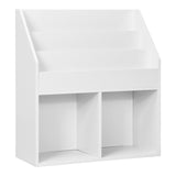 Children&#39;s wooden bookcase with 3 tiers &amp; 2 shelves toy shelf white