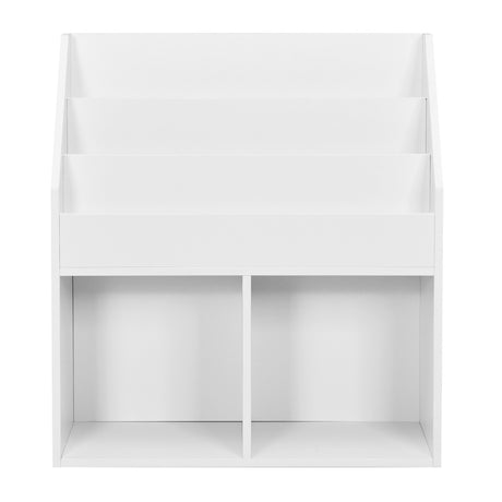 Children&#39;s wooden bookcase with 3 tiers &amp; 2 shelves toy shelf white