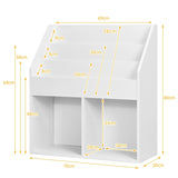 Children&#39;s wooden bookcase with 3 tiers &amp; 2 shelves toy shelf white