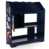 Kids Toy Storage Organizer with Book Shelf and Storage Cabinet-Navy