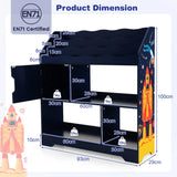 Kids Toy Storage Organizer with Book Shelf and Storage Cabinet-Navy