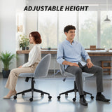 HOMCOM Teddy Fleece Office Chair with Wheels - Grey