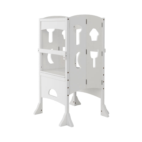 Adjustable Kid's Kitchen Step Stool with Protective Guardrails