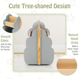 Kids Wooden Bookshelf with Universal Wheels for Children