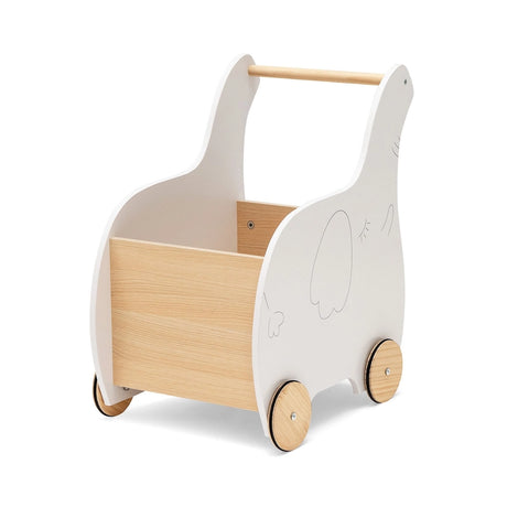 Kids Wooden Shopping Cart with Rubber Wheels