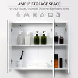 kleankin Wall Mounted Mirror Cabinet - White