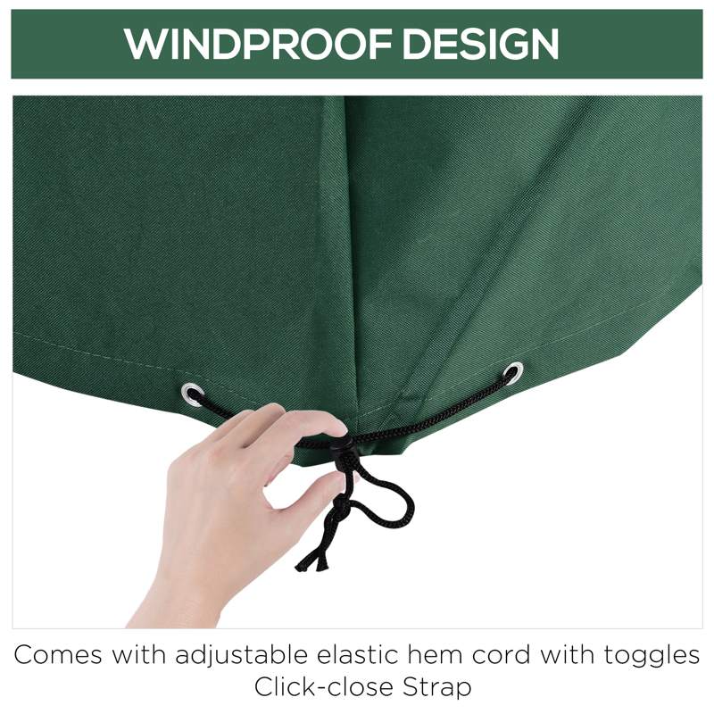 Outsunny 600D Oxford Patio Set Cover Outdoor Garden Rattan Furniture Protection Cover Protector Waterproof Anti-UV, Green, 245 x 165 x 55cm