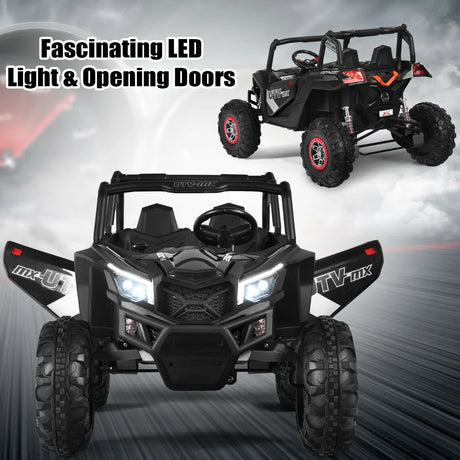 12V Electric Car With Music Remote Control and 2 Seats for Kids-Black