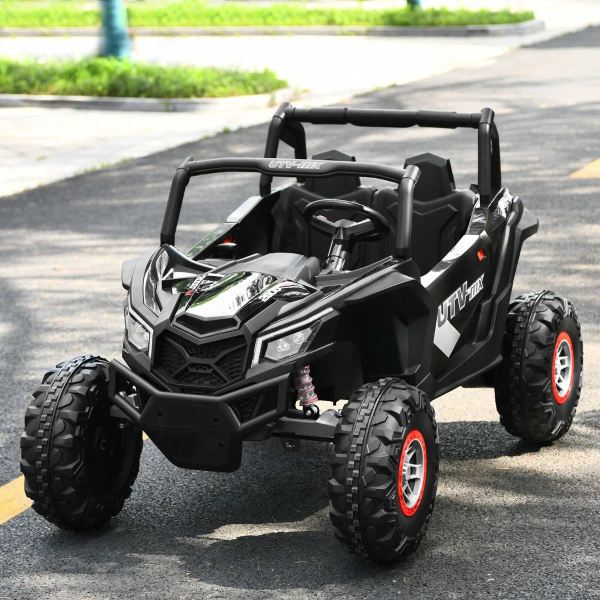 12V Electric Car With Music Remote Control and 2 Seats for Kids-Black