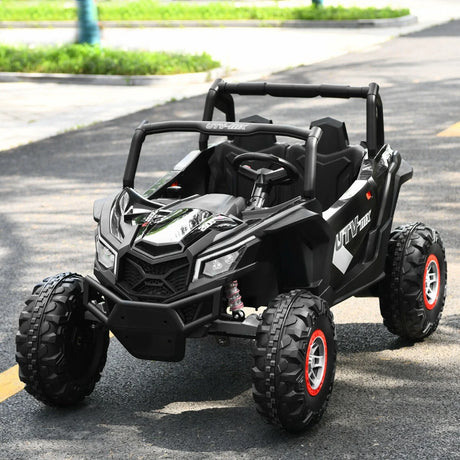 12V Electric Car With Music Remote Control and 2 Seats for Kids-Black