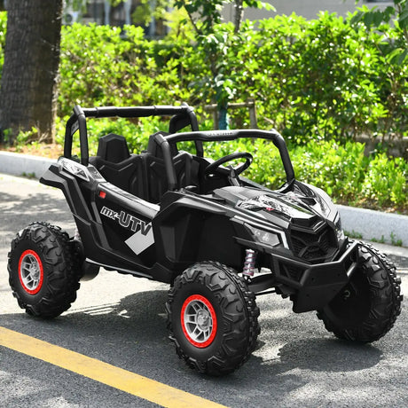 12V Electric Car With Music Remote Control and 2 Seats for Kids-Black