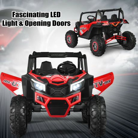 12V Electric Car With Music Remote Control and 2 Seats for Kids-Red