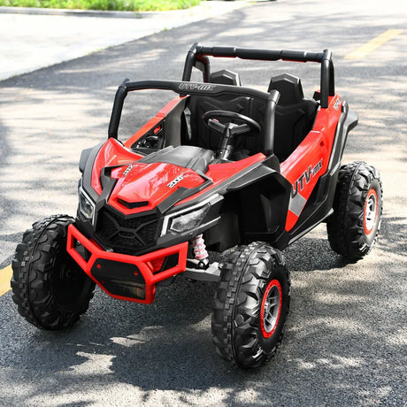 12V Electric Car With Music Remote Control and 2 Seats for Kids-Red