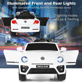 12V Volkswagen Beetle Electric Kids Ride On Car with Remote Control-White