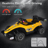 12V Battery Powered Kids Ride on Car with Remote Control and MP3 Music-Yellow