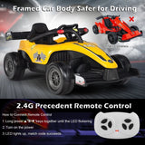 12V Battery Powered Kids Ride on Car with Remote Control and MP3 Music-Yellow