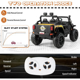 12V Battery Powered Electric Parent-Child Ride on Car-Black