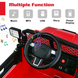 12V Kids Ride on Car with Remote Control and Music-Red