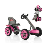 12V Electric Ride on Car with Adjustable Steering Wheel and Seat-Pink