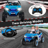 12V Battery Powered Electric Car 2-Seater Kids Ride on UTV-Blue