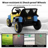12V Battery Powered Electric Car 2-Seater Kids Ride on UTV-Yellow