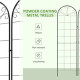 Outsunny Metal Trellis Set of 2, Garden Trellis for Climbing Plants Support Frames, Grid Design