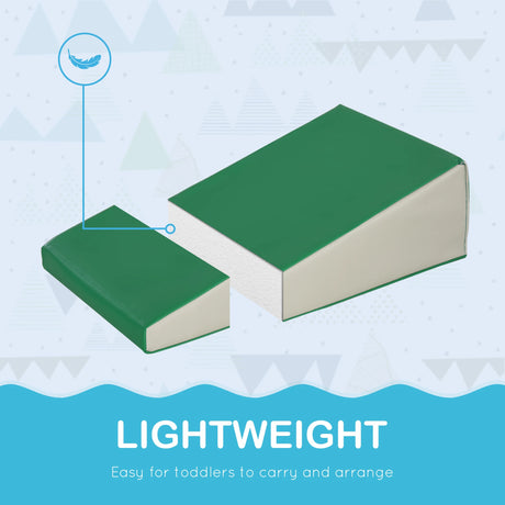 HOMCOM 5 Piece Kids Soft Play Set, Climb and Crawl Activity Toys Set for Baby Toddler, Soft Foam Blocks Indoor Play Equipment Learning Toys Blue