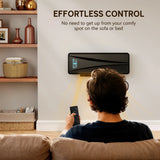 HOMCOM 2000W Ceramic Electric Heater with Fan, Adjustable Thermostat, Wall Mounted - Black