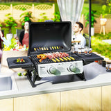 Outsunny Two-Burner Compact Gas Grill - Black