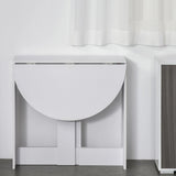 HOMCOM Space-saving Drop Leaf Table, Folding Dining Table for Small Space, Kitchen, Dining Room, White