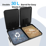 Trash Can with 2 Deodorizer Compartments and Soft Close Lids-White