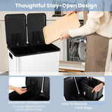 Trash Can with 2 Deodorizer Compartments and Soft Close Lids-White