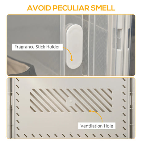 HOMCOM 8PCS Clear Shoe Box, Plastic Stackable Shoe Storage Box for UK/EU Size up to 12/46 with Magnetic Door for Women/Men, 28 x 36 x 21 cm