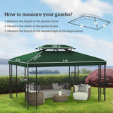 Outsunny Gazebo Roof Replacement, for 3 x 4m Frames - Green