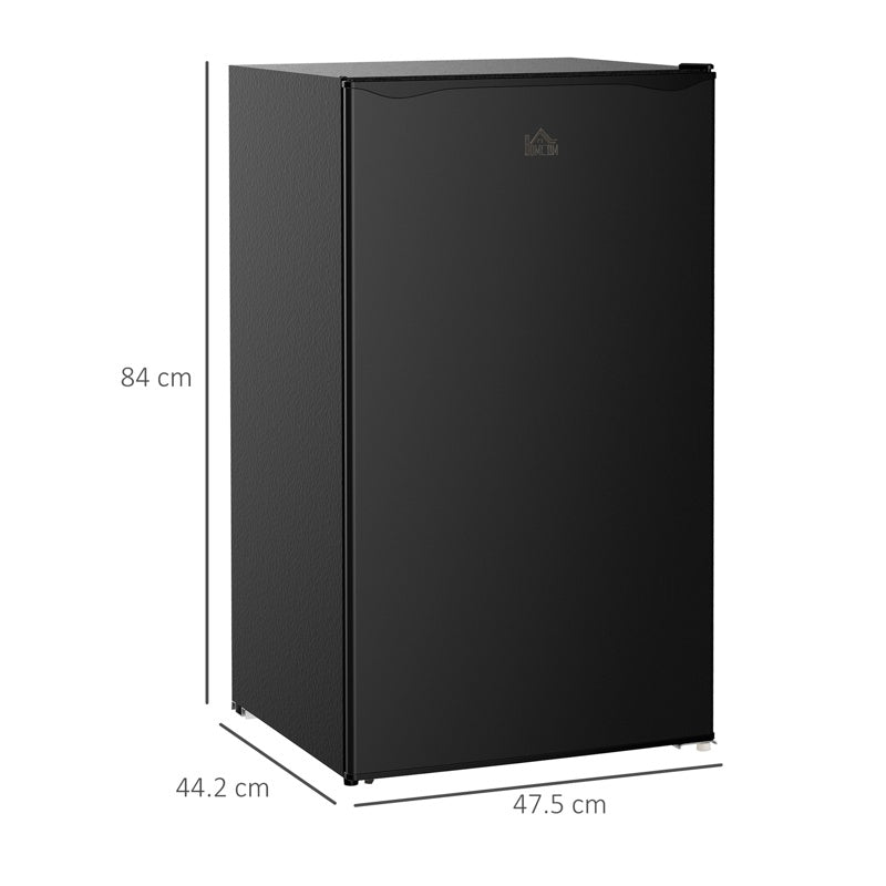 HOMCOM 91 Litre Freestanding Under Counter Fridge Freezer, Small Fridge with Chiller Box, Adjustable Thermostat, 47.5cm Wide, Black