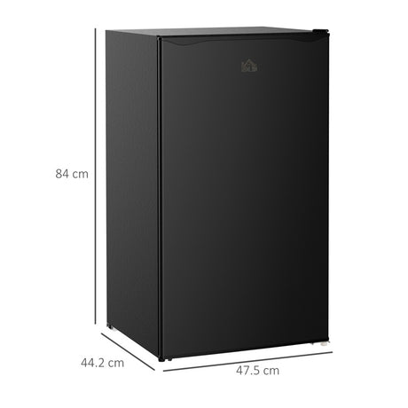 HOMCOM 91 Litre Freestanding Under Counter Fridge Freezer, Small Fridge with Chiller Box, Adjustable Thermostat, 47.5cm Wide, Black