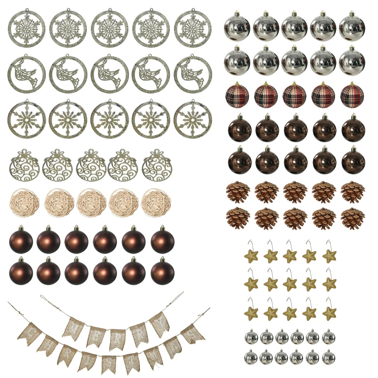 HOMCOM 6' Artificial Prelit Christmas Trees Holiday Dcor with Warm White LED Lights, Decoration, Banner, Tag, Ball