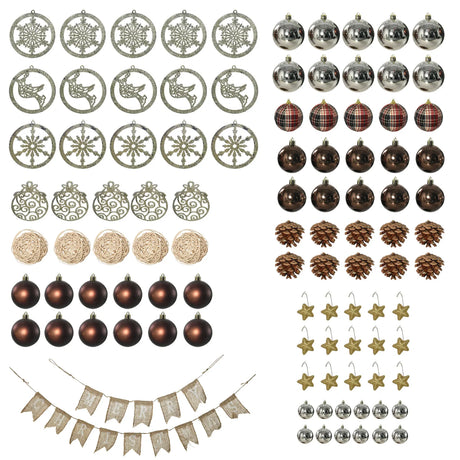 HOMCOM 6' Artificial Prelit Christmas Trees Holiday Dcor with Warm White LED Lights, Decoration, Banner, Tag, Ball