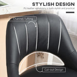 HOMCOM Set of Two Faux Leather Bar Stools - Black