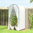 Outsunny Mini Greenhouse, Portable Green House with Roll-Up Door, PE Base, Small Greenhouse, 100 x 100 x 195 cm, White