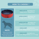 PawHut Foldable Dog Paddling Pool Pet Cat Swimming Pool Indoor/ Outdoor Collapsible Summer Bathing Tub Shower Tub Puppy Washer, Φ 100 x 30H cm, Red