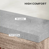HOMCOM Shoes Cabinet Bench Hidden Storage Padded Seat Organiser Footwear Rack Hallway Grey Wood Grain