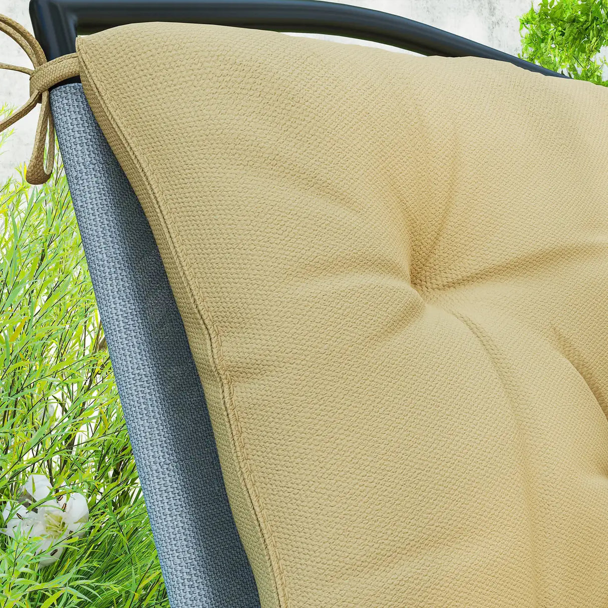 Outsunny Set of Two Outdoor Seat Cushions - Khaki
