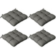 Outsunny 4-Piece Seat Cushion Pillows Replacement, Patio Chair Cushions Set with Ties for Indoor Outdoor, Charcoal Grey